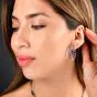 Estate Sapphire Diamond 18K Ombre Inside Out Hoop Earrings|Dover Jewelry|