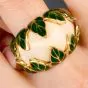 David Webb 18K Gold Enamel Leaf Dome Statement Ring|Dover Jewelry|