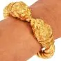 Vintage  Lion’s Head 22K Yellow Gold Cuff Bangle Bracelet