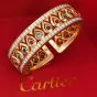 Cartier French Tanjore Diamond Gemstone 18K Bangle|Dover Jewelry|