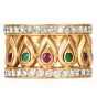 Vintage Cartier Tanjore Diamond Ruby Emerald 18K Ring|Dover Jewelry|