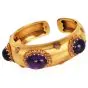Vintage Buccellati Amethyst 18K Gold Statement Cuff Bangle|Dover Jewelry|