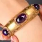 Vintage Buccellati Amethyst 18K Gold Statement Cuff Bangle|Dover Jewelry|