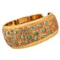 Vintage Buccellati Emerald & Diamond Macri Bangle Bracelet