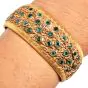 Vintage Buccellati Emerald & Diamond Macri Bangle Bracelet