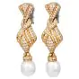  5.85 carat Diamond Pearl 18K Gold Dangle Drop Earrings|Dover Jewelry|