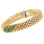 Estate Emeralds 6.35cts Diamonds 18K Gold Beaded Mesh Wrap Bracelet|Dover Jewelry|