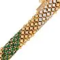Estate Emeralds 6.35cts Diamonds 18K Gold Beaded Mesh Wrap Bracelet|Dover Jewelry|