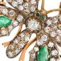 Vintage Diamond 3.10cts Emerald 14K Yellow Gold Butterfly Brooch|Dover Jewelry|