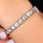 Vintage 4.75 carats Diamond Platinum Square Line Bracelet|Dover Jewelry|