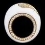 Salavetti 18K Yellow Gold White Enamel & Diamond Bombé Cocktail Ring