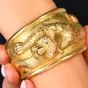 Vintage Diamond Panther 18K Gold Wide Cuff Bracelet|Dover Jewelry|