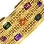 Kieselstein-Cord 18K Green Gold Multi-Gem Hinged Cuff Bracelet – Circa 1990s