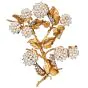Vintage 1930s Pearl & Diamond 18K Blossom Floral Brooch