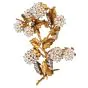 Vintage 1930s Pearl & Diamond 18K Blossom Floral Brooch