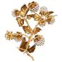 Vintage 1930s Pearl & Diamond 18K Blossom Floral Brooch