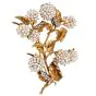Vintage 1930s Pearl & Diamond 18K Blossom Floral Brooch