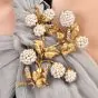 Vintage 1930s Pearl & Diamond 18K Blossom Floral Brooch