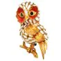 Estate Sapphire Owl 18K Yellow Gold Enamel Brooch|Dover Jewelry|