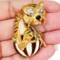 Vintage Diamond 18K Gold Enamel Circus Tiger Brooch|Dover Jewelry|