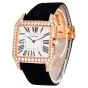 Cartier Santos Dumont 2650 18K Pink Gold Diamond-Set Watch|Dover Jewelry|
