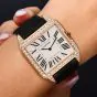 Cartier Santos Dumont 2650 18K Pink Gold Diamond-Set Watch|Dover Jewelry|