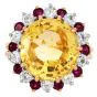 Oscar Heyman 11.00cttw Yellow Sapphire Diamond & Ruby 18K Gold Cocktail Ring