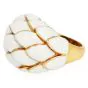 Itallian Enamel 18 k yellow Gold Bombe Dome Ring