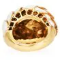 Itallian Enamel 18 k yellow Gold Bombe Dome Ring