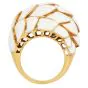 Itallian Enamel 18 k yellow Gold Bombe Dome Ring