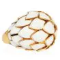Itallian Enamel 18 k yellow Gold Bombe Dome Ring
