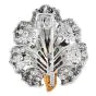 buccellati Vintage Emerald diamond 18k Gold Flower Brooch Pin