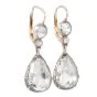 Vintage Rose Cut 7.80 Carats Diamond Gold Dangle Drop Earrings 