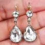 Vintage Rose Cut 7.80 Carats Diamond Gold Dangle Drop Earrings 