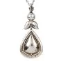 Vintage 6.10cts Teardrop Rose Cut Diamond Gold Silver Pendant Necklace 