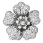 Estate 3.25cts  Diamond 18K White Gold Sparkly Flower Clip-On Earrings