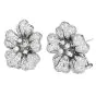 Estate 3.25cts  Diamond 18K White Gold Sparkly Flower Clip-On Earrings