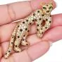Panther Sapphire Diamond Emerald 18K Gold Cat Brooch