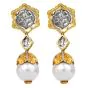 Buccellati Old Mine Cut Diamond & Pearl 18K Gold Drop Day Night Earrings