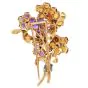  Boucheron Vintage Diamond Multi Gemstone 18K Gold Bouquet Brooch