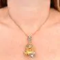 Whimsical Diamond Ruby 18K Gold Frog & Spider Pendant 