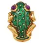 Hidalgo Miami 1990s Ruby 18K Gold Enamel Frog Brooch pin