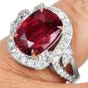 No Heat 5.50ct Ruby Diamond 18K Gold Cocktail Ring GIA, GRS