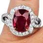 No Heat 5.50ct Ruby Diamond 18K Gold Cocktail Ring GIA, GRS