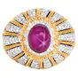 Mario Buccellati GIA No-Heat Burma Ruby & Diamond Dome Cocktail Ring – Platinum & 18K Gold