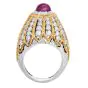 Mario Buccellati GIA No-Heat Burma Ruby & Diamond Dome Cocktail Ring – Platinum & 18K Gold