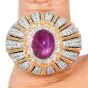 Mario Buccellati GIA No-Heat Burma Ruby & Diamond Dome Cocktail Ring – Platinum & 18K Gold