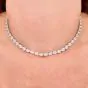 GIA 29.69 carats D SI1 Diamond Platinum Oval Brilliant Cut Tennis Necklace|Dover Jewelry|                                                                                            