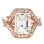 GIA Diamond 18K Rose Gold Emerald Cut Cocktail Engagement Ring