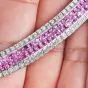 Mystery-Set Pink Sapphire & Diamond 58.60cts 18K Gold Necklace|Dover Jewelry|